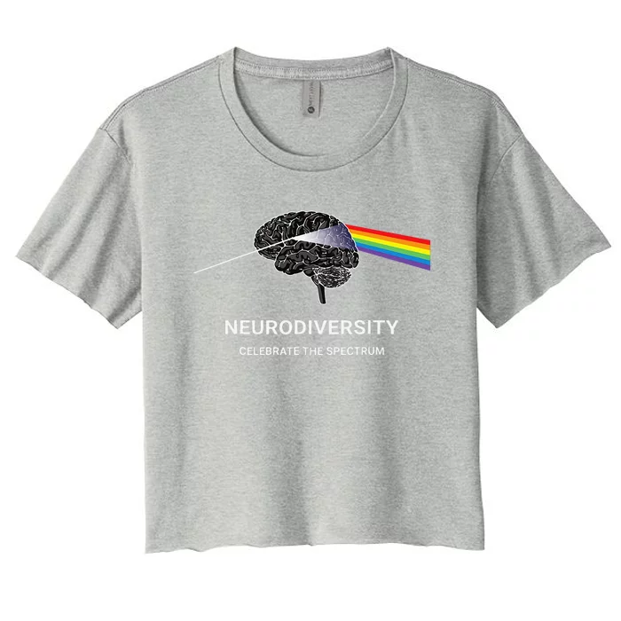 Neurodiversity Autism Spectrum ASD ADHD Rainbow Brain Women's Crop Top Tee