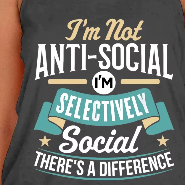 Not Antisocial, Sarcastic Humor, Sarcasm Women's Knotted Racerback Tank