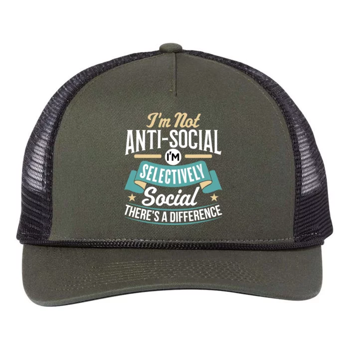 Not Antisocial, Sarcastic Humor, Sarcasm Retro Rope Trucker Hat Cap