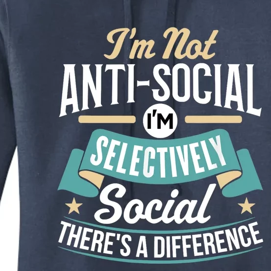 Not Antisocial, Sarcastic Humor, Sarcasm Women's Pullover Hoodie