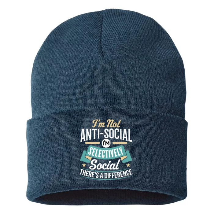 Not Antisocial, Sarcastic Humor, Sarcasm Sustainable Knit Beanie