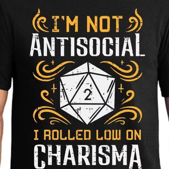 Not Anti Social Low Charisma Funny Rpg Gamer Pajama Set