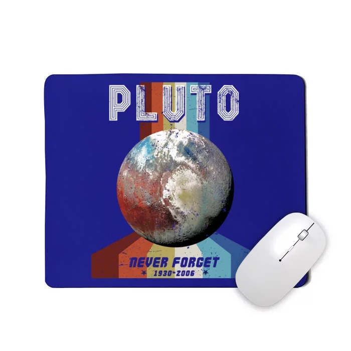 Nerdy Astronomy Space Science Vintage Never Forget Pluto Gift Mousepad