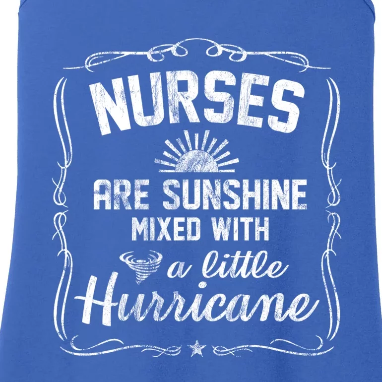 Nurses Are Sunshine Mixed With A Little Hurricane Gift Ladies Essential Tank