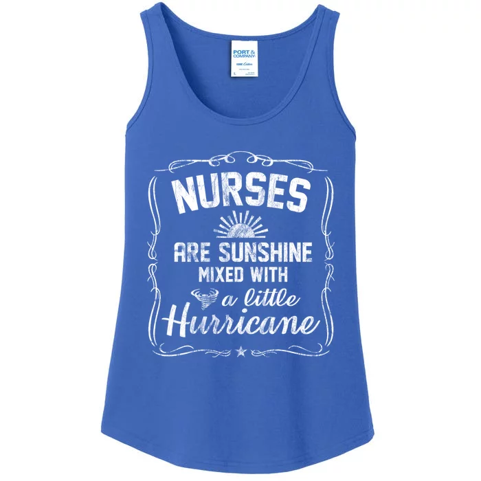 Nurses Are Sunshine Mixed With A Little Hurricane Gift Ladies Essential Tank