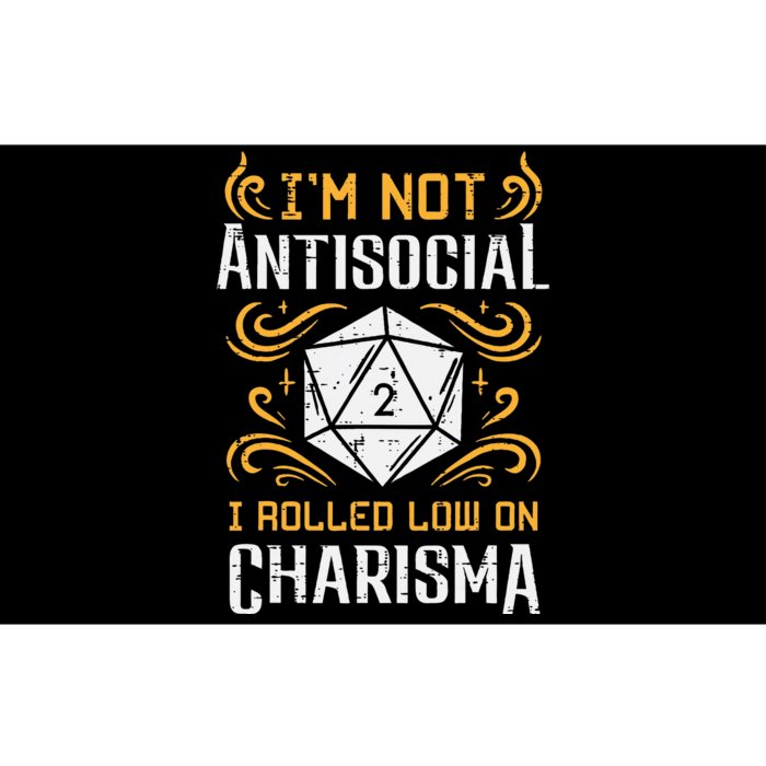 Not Anti Social Low Charisma Funny Rpg Gamer Bumper Sticker