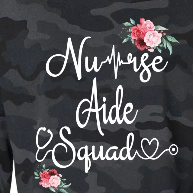 Nurse Aide Squad Flower Nurses Nursing Graduation Medical Gift Cropped Pullover Crew