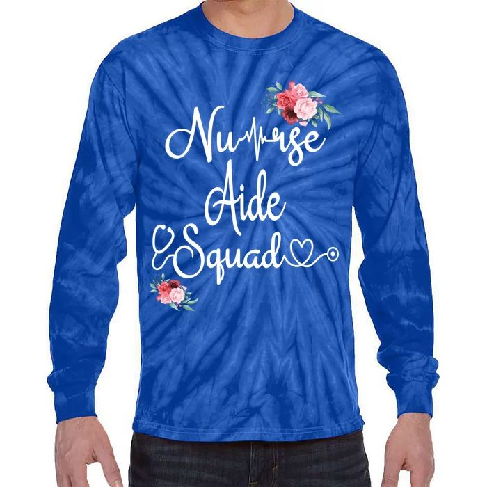 Nurse Aide Squad Flower Nurses Nursing Graduation Medical Gift Tie-Dye Long Sleeve Shirt