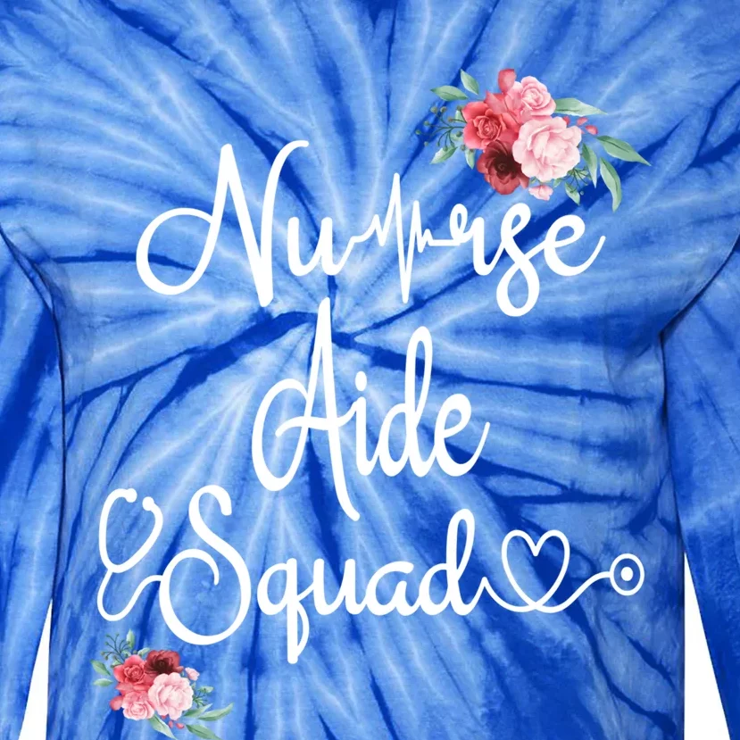 Nurse Aide Squad Flower Nurses Nursing Graduation Medical Gift Tie-Dye Long Sleeve Shirt