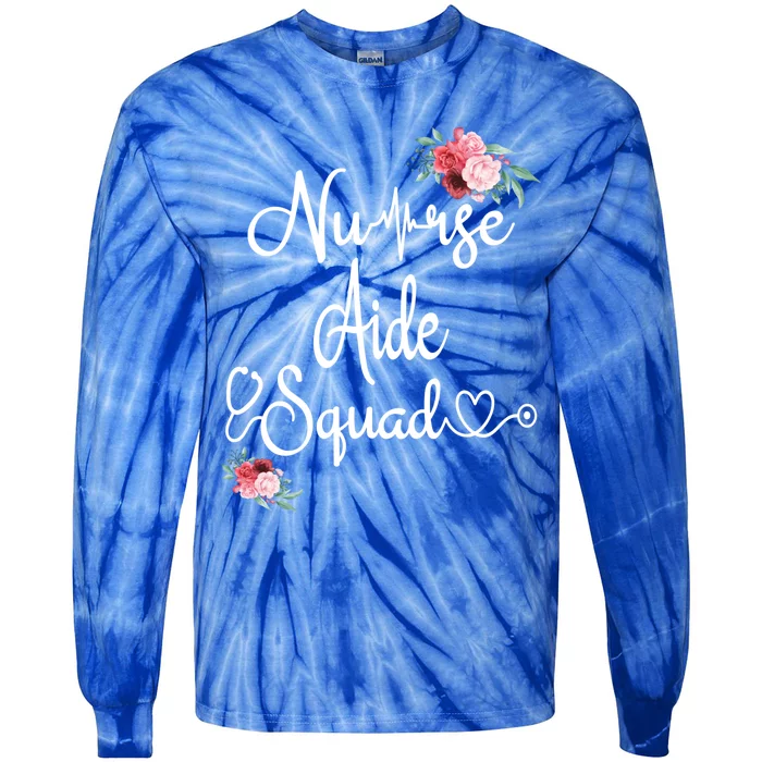 Nurse Aide Squad Flower Nurses Nursing Graduation Medical Gift Tie-Dye Long Sleeve Shirt