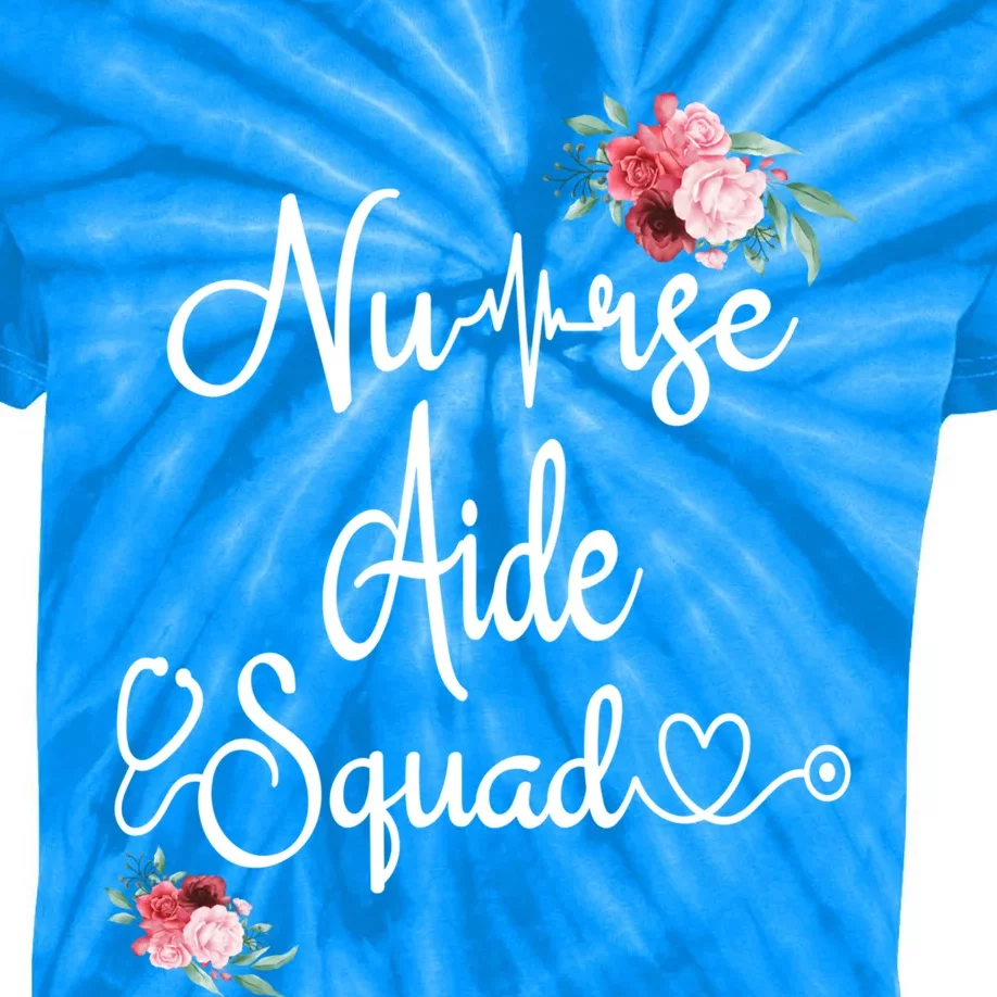 Nurse Aide Squad Flower Nurses Nursing Graduation Medical Gift Kids Tie-Dye T-Shirt