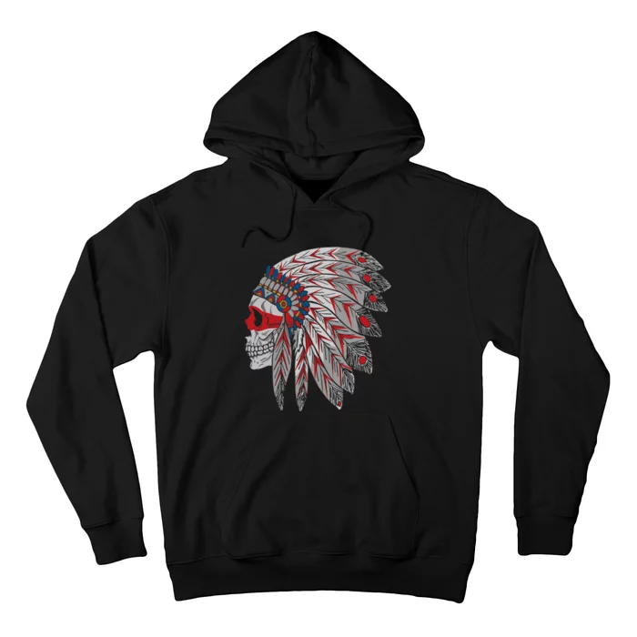 Native American Skull Feathers Hoodie