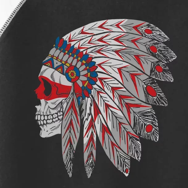 Native American Skull Feathers Toddler Fine Jersey T-Shirt