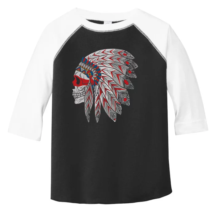 Native American Skull Feathers Toddler Fine Jersey T-Shirt