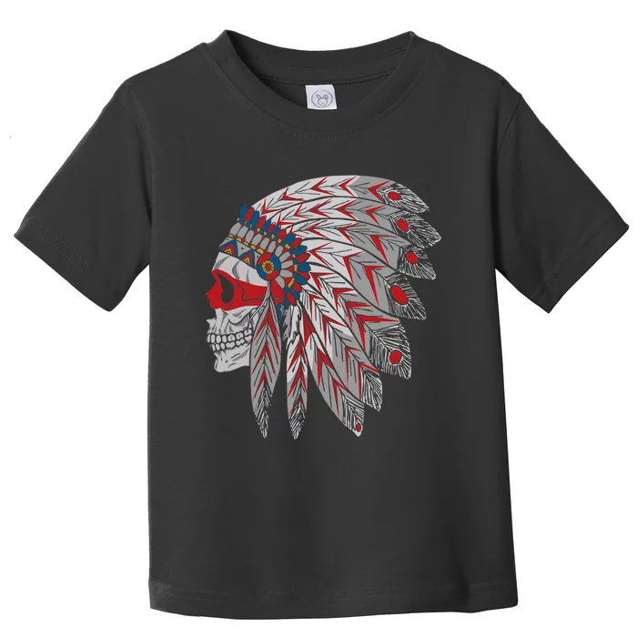 Native American Skull Feathers Toddler T-Shirt