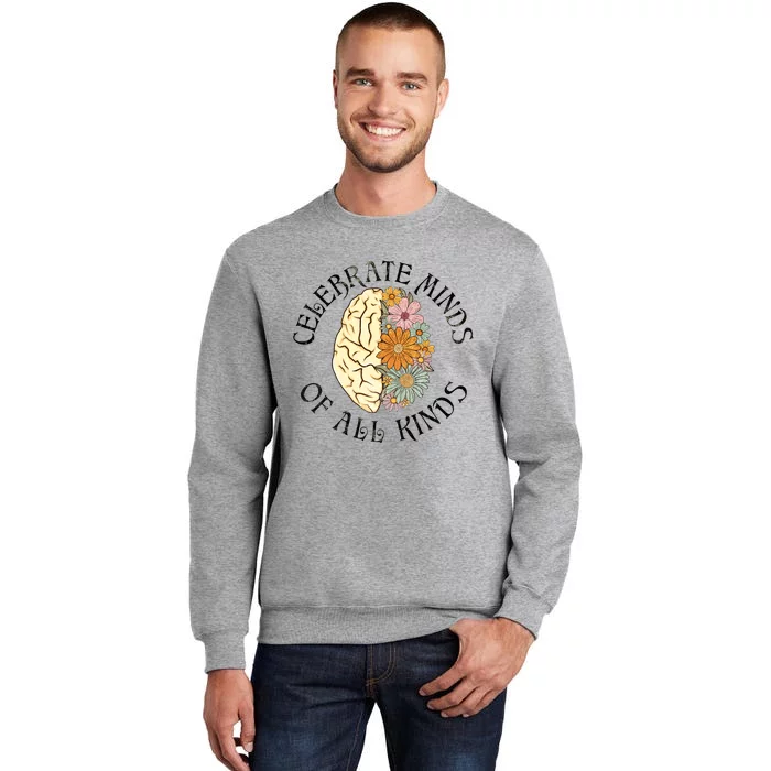 Neurodiversity Autism Spectrum ASD ADHD Rainbow Brain Tall Sweatshirt