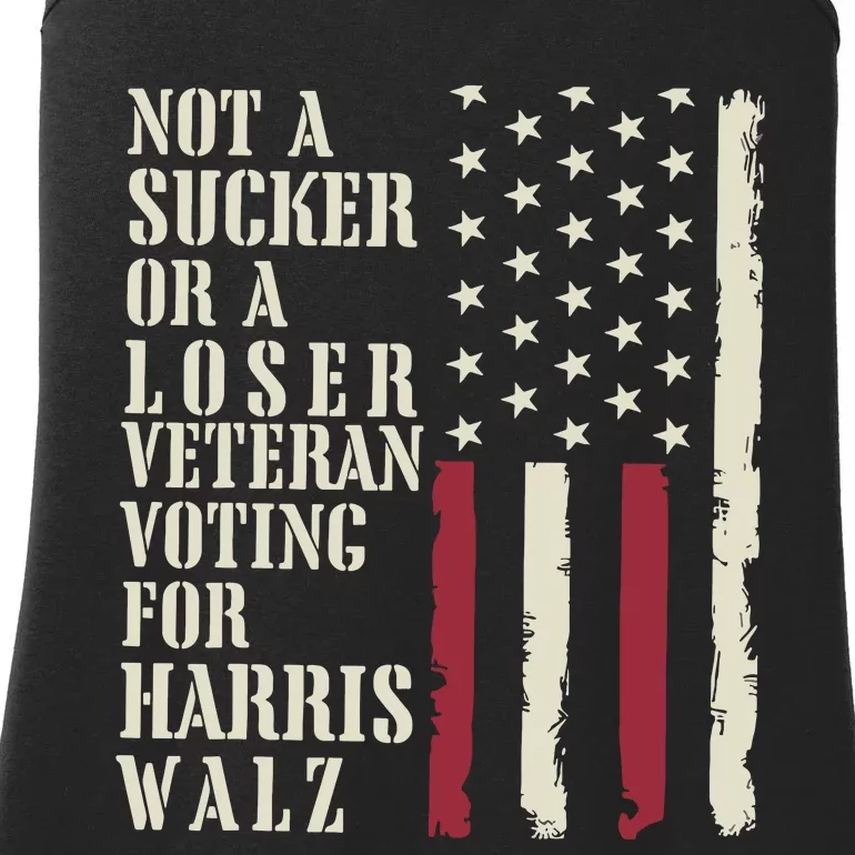 Not A Sucker Or A Loser Veterans Voting For Harris Walz 2024 Ladies Essential Tank