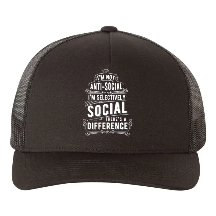 Not Antisocial Selectively Social Yupoong Adult 5-Panel Trucker Hat