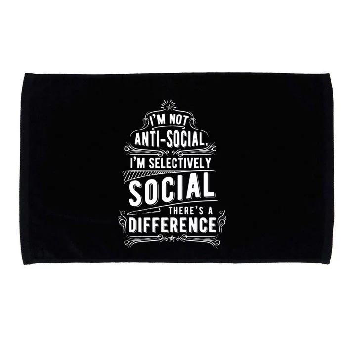 Not Antisocial Selectively Social Microfiber Hand Towel