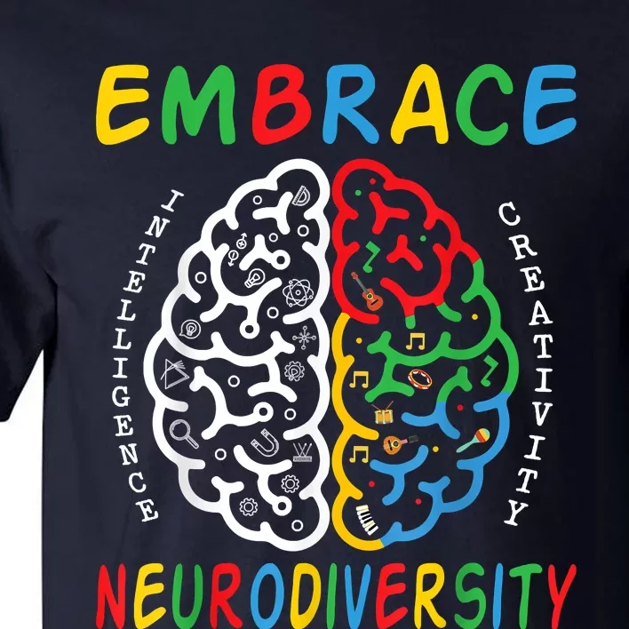 Neurodiversity Autism Spectrum ASD ADHD Women Men Tall T-Shirt