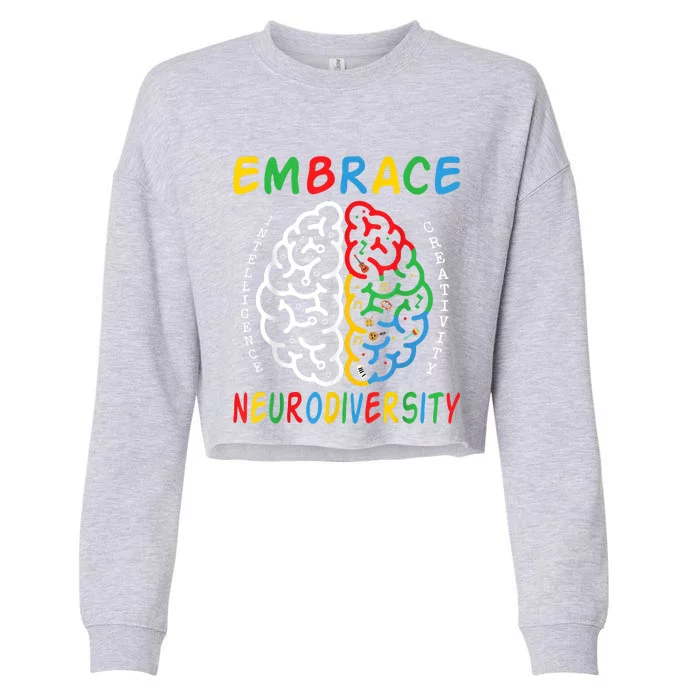 Neurodiversity Autism Spectrum ASD ADHD Women Men Cropped Pullover Crew