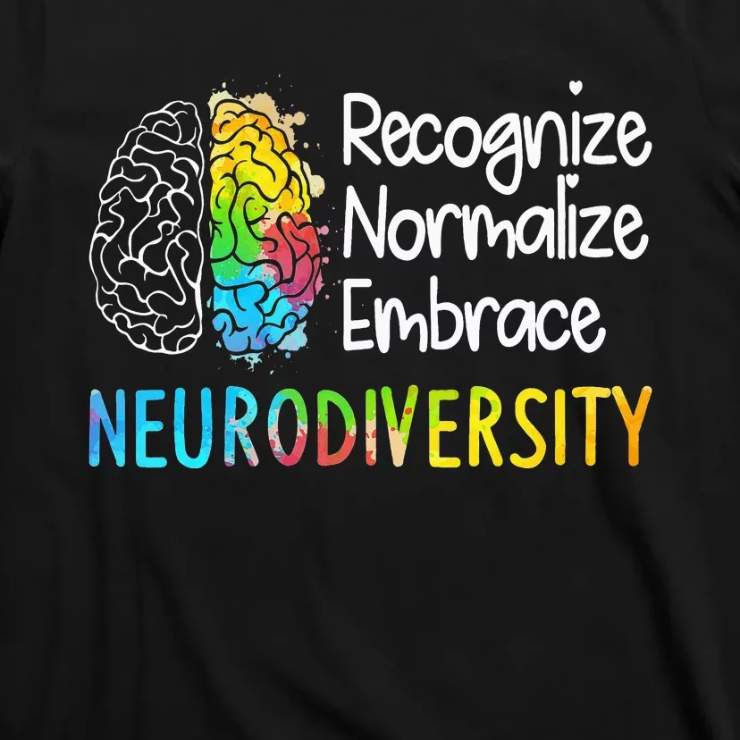 Neurodiversity Autism Spectrum ASD ADHD Rainbow Brain T-Shirt