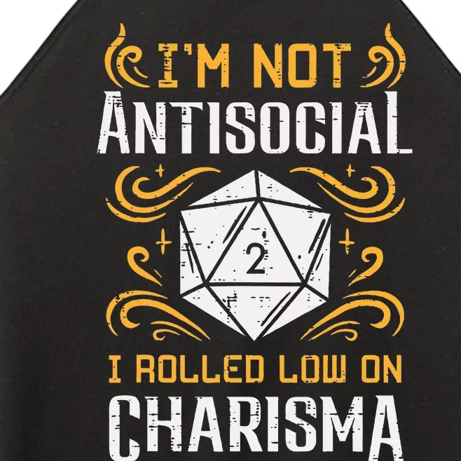 Not Anti Social Low Charisma Funny Rpg Gamer Women’s Perfect Tri Rocker Tank