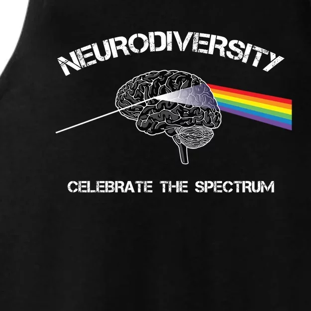 Neurodiversity Autism Spectrum Asd Adhd Rainbow Brain Gift Ladies Tri-Blend Wicking Tank