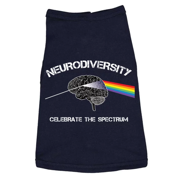 Neurodiversity Autism Spectrum Asd Adhd Rainbow Brain Gift Doggie Tank