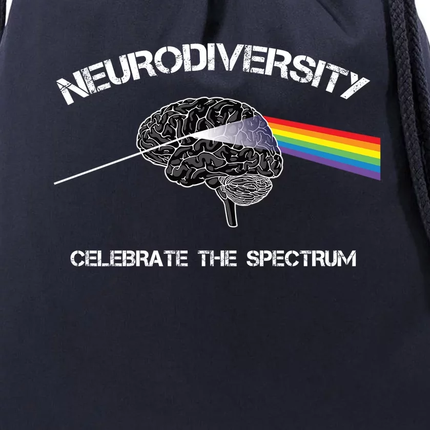 Neurodiversity Autism Spectrum Asd Adhd Rainbow Brain Gift Drawstring Bag