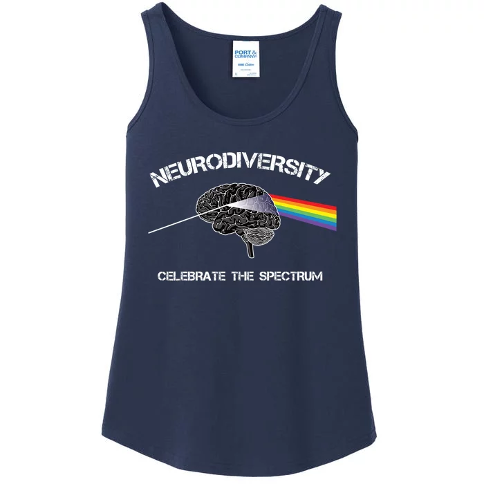 Neurodiversity Autism Spectrum Asd Adhd Rainbow Brain Gift Ladies Essential Tank