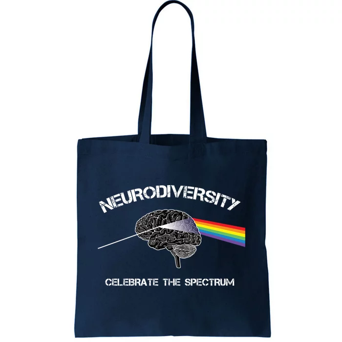 Neurodiversity Autism Spectrum Asd Adhd Rainbow Brain Gift Tote Bag