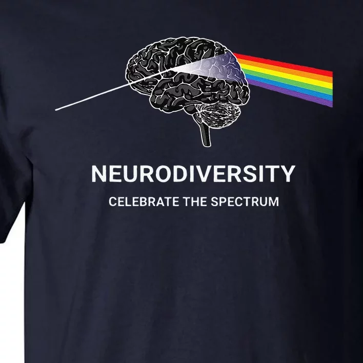 Neurodiversity Autism Spectrum ASD ADHD Rainbow Brain Tall T-Shirt