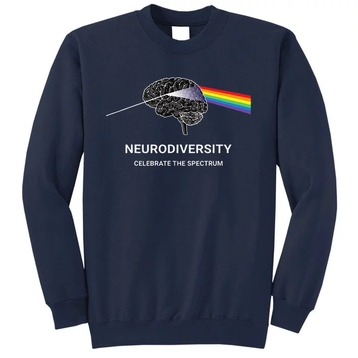 Neurodiversity Autism Spectrum ASD ADHD Rainbow Brain Tall Sweatshirt