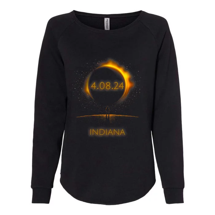 North America Solar Eclipse 4.08.24 Indiana Souvenir Womens California Wash Sweatshirt