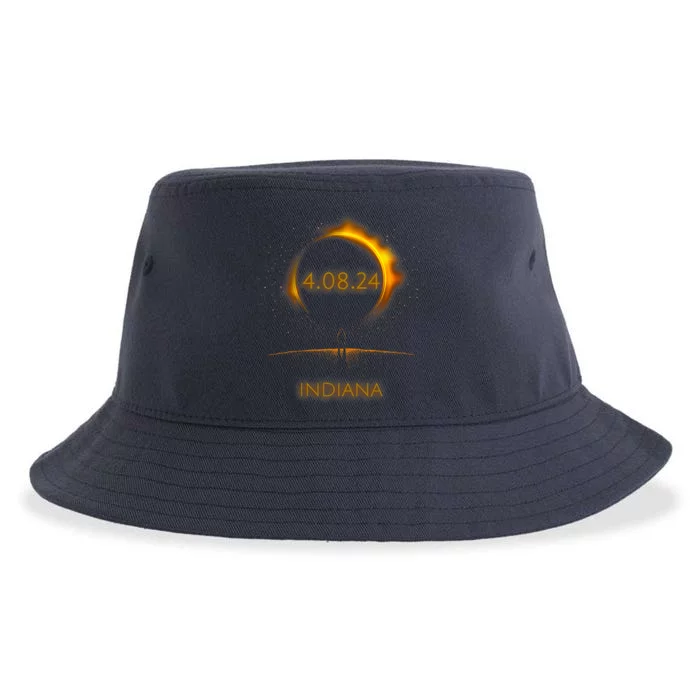 North America Solar Eclipse 4.08.24 Indiana Souvenir Sustainable Bucket Hat