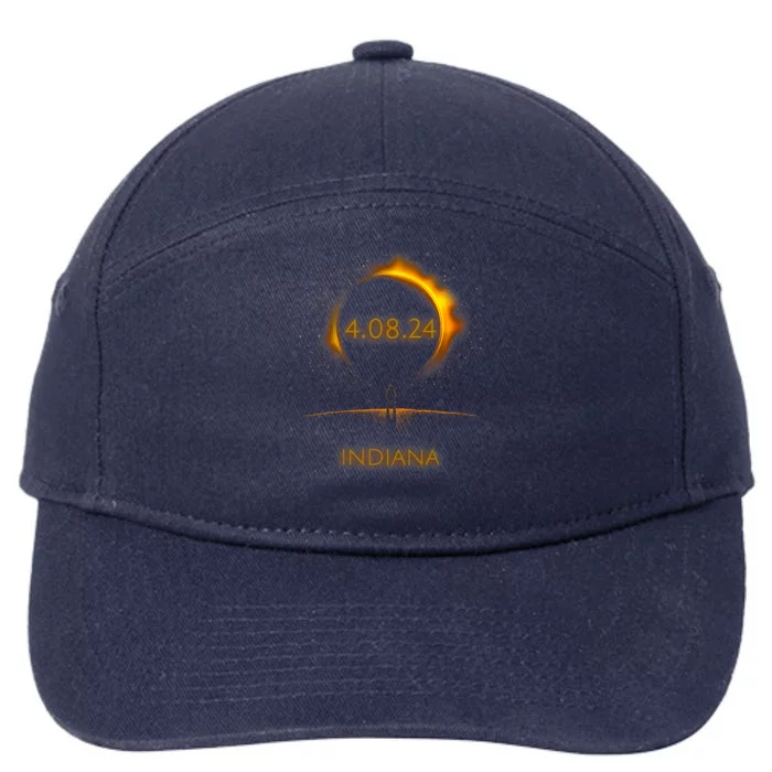 North America Solar Eclipse 4.08.24 Indiana Souvenir 7-Panel Snapback Hat