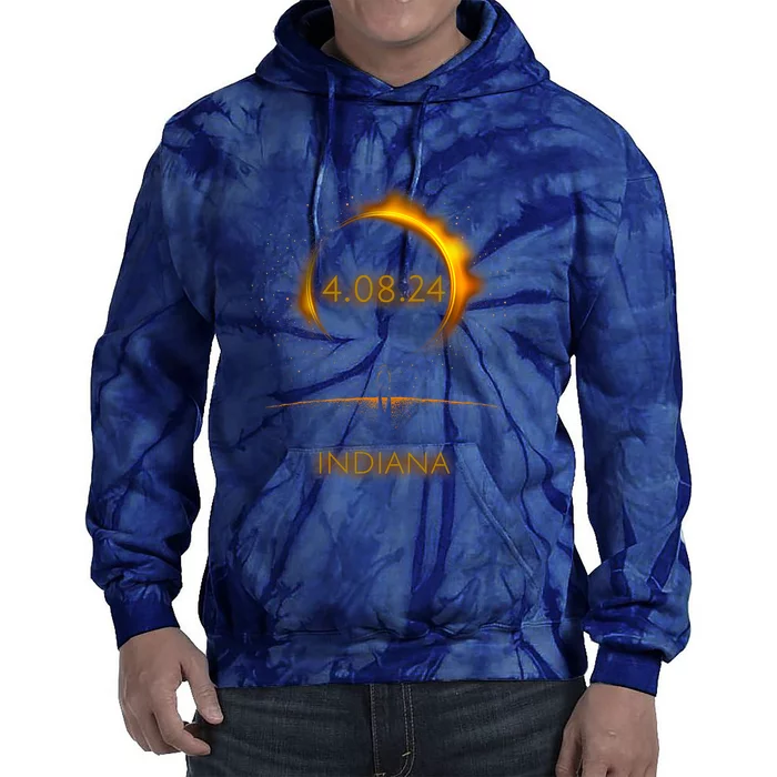 North America Solar Eclipse 4.08.24 Indiana Souvenir Tie Dye Hoodie