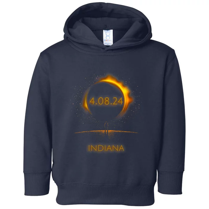 North America Solar Eclipse 4.08.24 Indiana Souvenir Toddler Hoodie