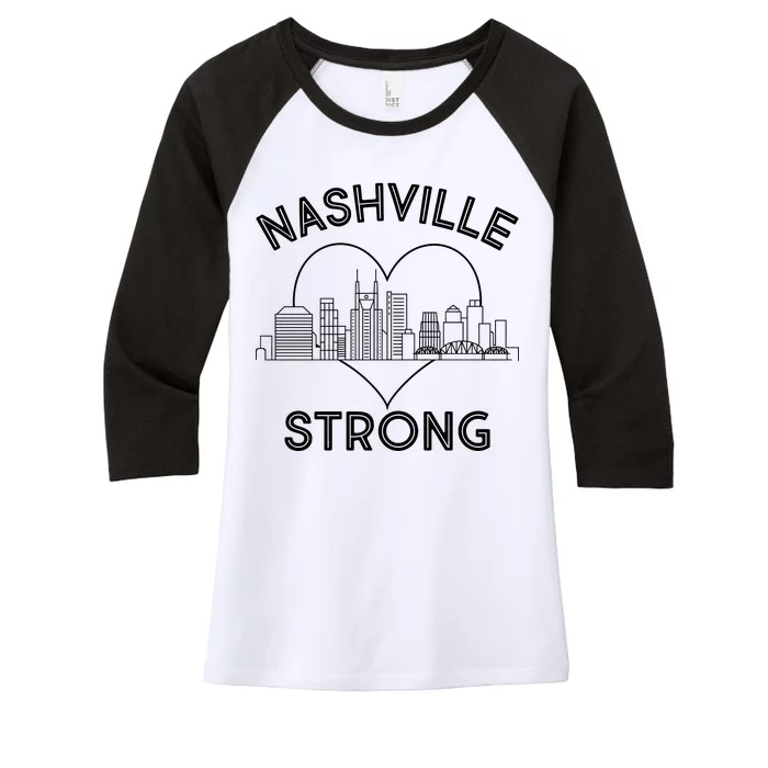 Nashville Strong Support Women's Tri-Blend 3/4-Sleeve Raglan Shirt