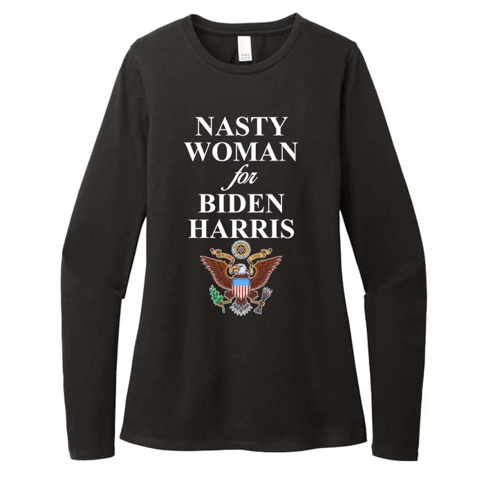 Nasty Woman For Biden Harris Eagle Logo Womens CVC Long Sleeve Shirt