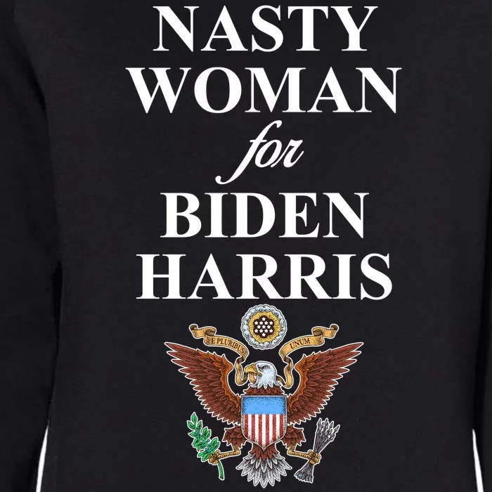 Nasty Woman For Biden Harris Eagle Logo Womens California Wash Sweatshirt