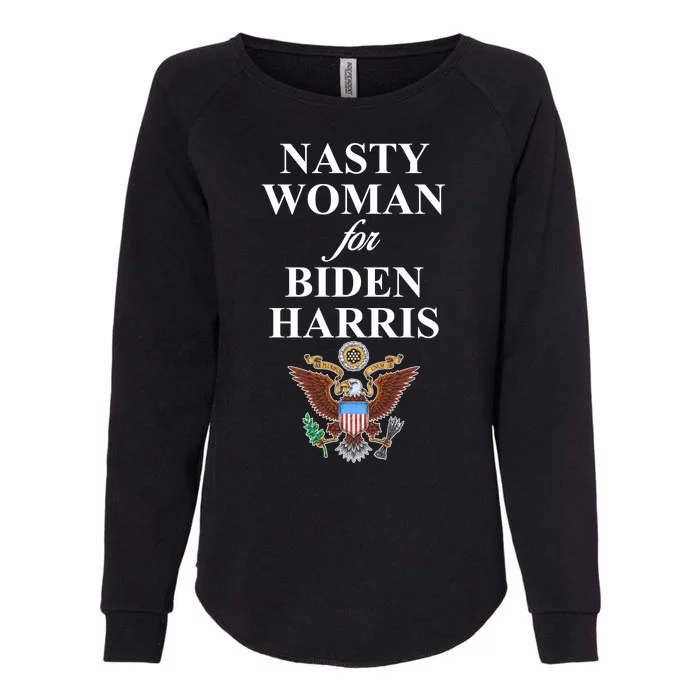 Nasty Woman For Biden Harris Eagle Logo Womens California Wash Sweatshirt