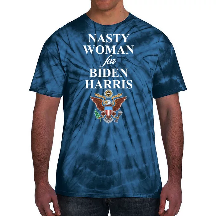 Nasty Woman For Biden Harris Eagle Logo Tie-Dye T-Shirt