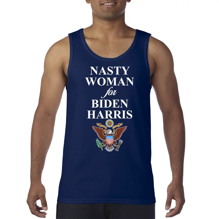 Nasty Woman For Biden Harris Eagle Logo Tank Top