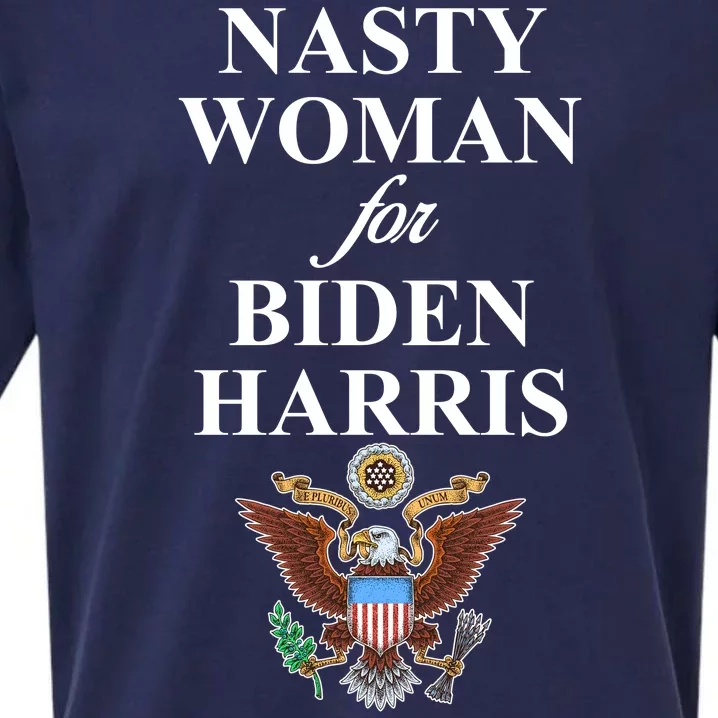 Nasty Woman For Biden Harris Eagle Logo Sueded Cloud Jersey T-Shirt