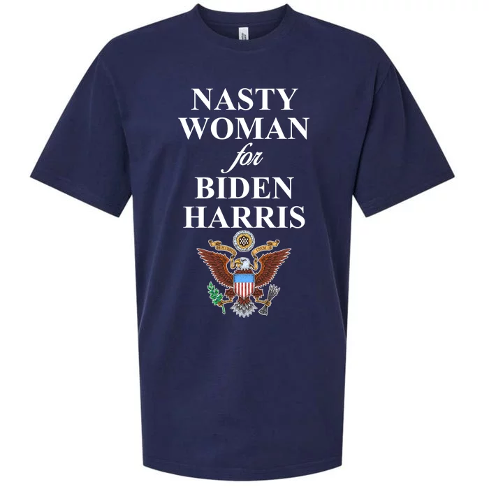 Nasty Woman For Biden Harris Eagle Logo Sueded Cloud Jersey T-Shirt