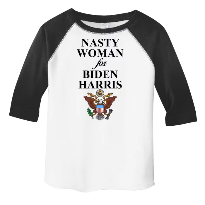 Nasty Woman For Biden Harris Eagle Logo Toddler Fine Jersey T-Shirt