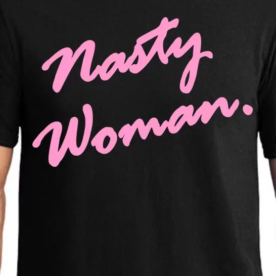 Nasty Woman Pink Script Hillary Clinton Pajama Set