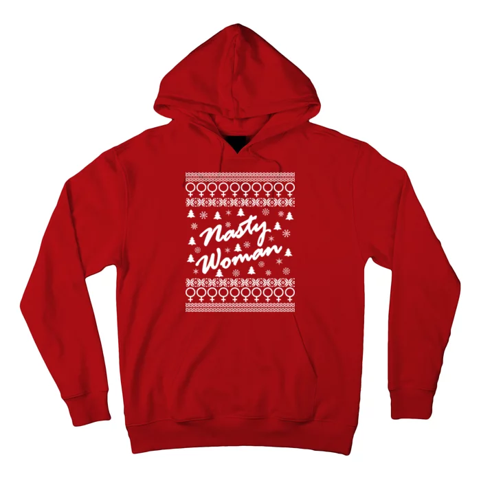 Nasty Woman Ugly Christmas Sweater Design Hillary Clinton Hoodie